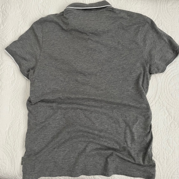 EUC! TED BAKER London Derry Flat Knit Polo Shirt Grey-Size 3 (Adult Small) - Picture 7 of 10